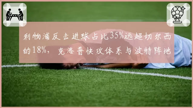 利物浦反击进球占比35%远超切尔西的18%，克洛普快攻体系与波特阵地战分化明显